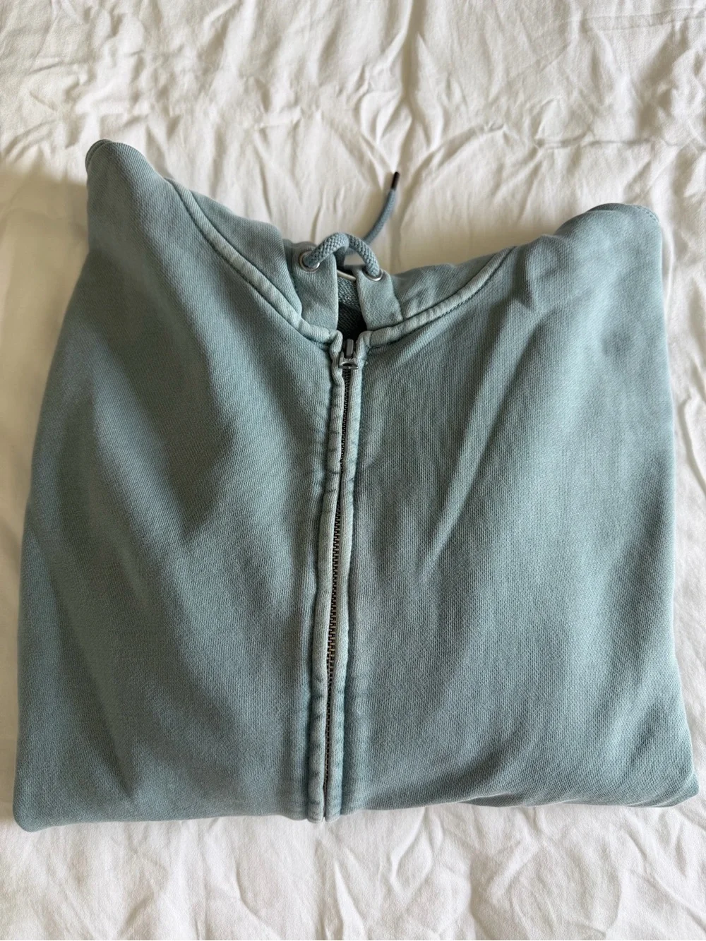 J. Crew Light Sage Green Vintage Fleece Zip Hoodie